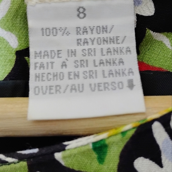 Vintage Liz Claiborne Floral Rayon Dress 8 | Cottagecore Modest Preppy Midi - Picture 7 of 7